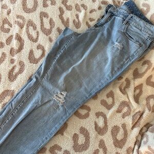 Gently Used Torrid Jeans. Distressed look. Size 20. Light Wash. Boyfriend Fit